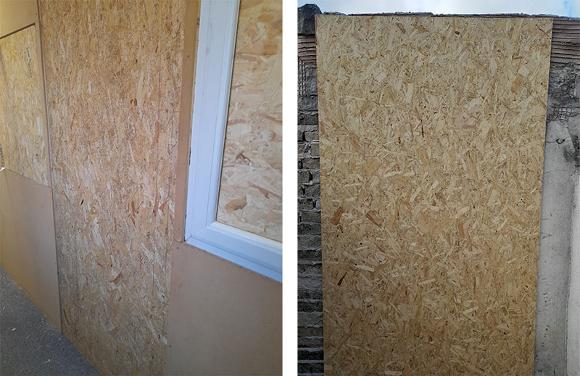 Example of property boarding up services by our Locksmith in Accrington